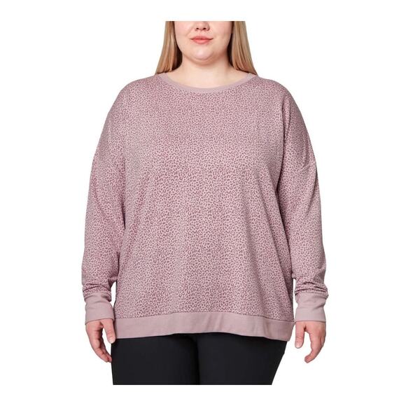MONDETTA Leopard Print Sweatshirt NWT SZ 3X Soft Pinkish Purple Tencel - Picture 1 of 10